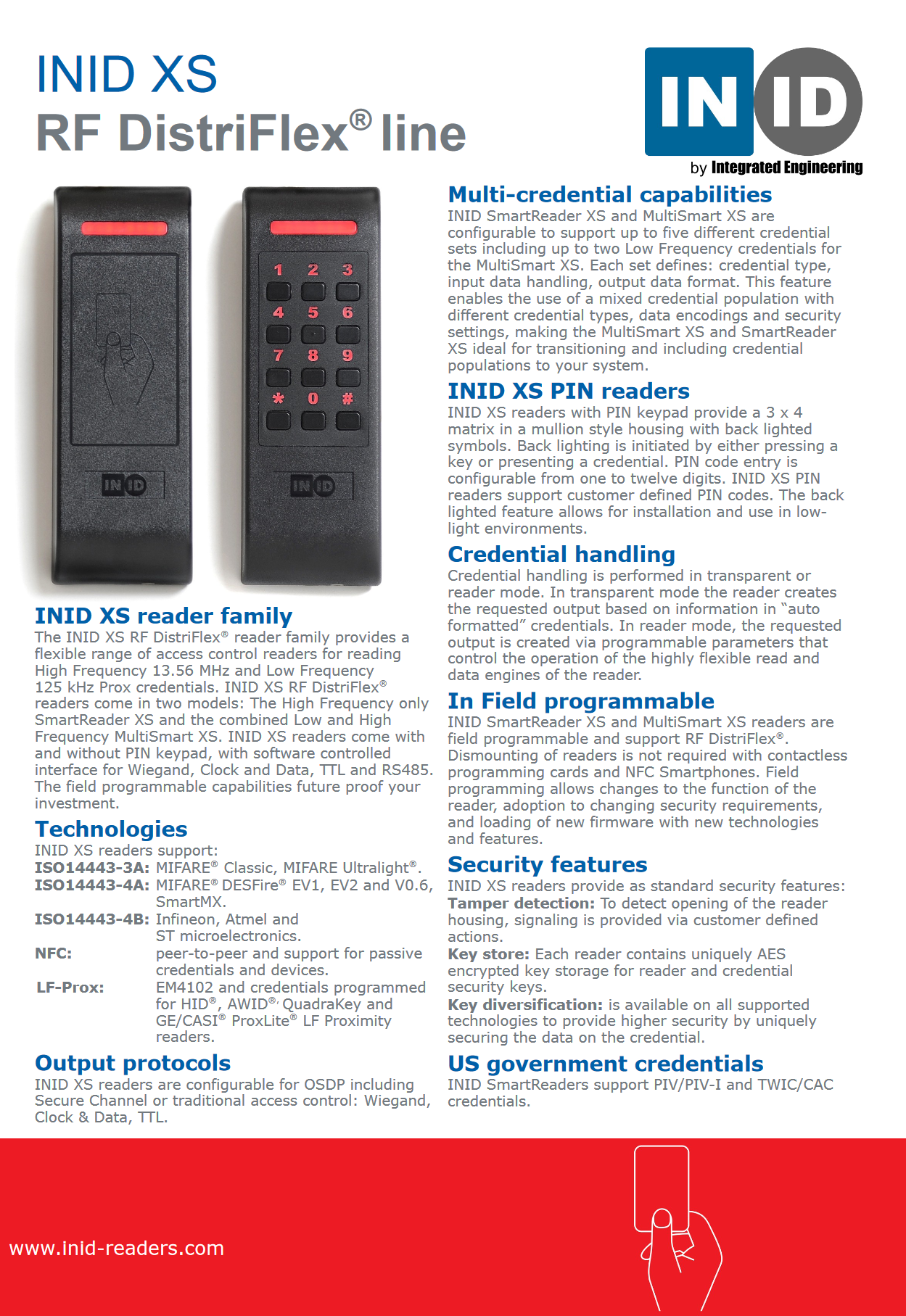 INID Physical Access Reader for PKOC Cards (500-5000C)